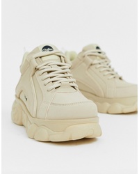 Buffalo Colby Low Platform Chunky Trainers In Cream
