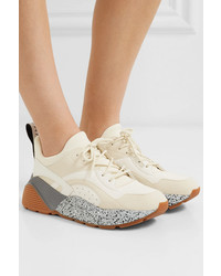 Stella McCartney Eclypse Neoprene Trimmed Faux Leather And Suede Sneakers