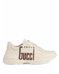 Gucci Logo Print Lace Up Sneakers