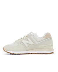 New Balance Off White And Pink 574 Sneakers