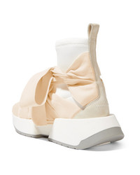 MM6 MAISON MARGIELA Stretch Knit Canvas And Suede Sneakers