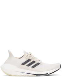 adidas Originals White Beige Primeblue Ultraboost 21 Sneakers