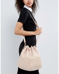 Glamorous Blush Drawstring Duffle Shoulder Bag