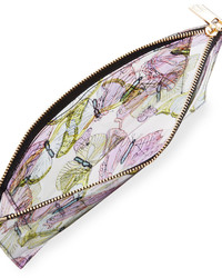 Neiman Marcus Butterfly Clear Pouch Bag Butterfly