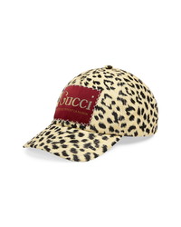 Gucci La Saison Logo Label Leopard Drill Baseball Cap