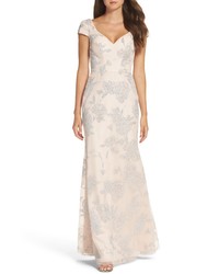 Hayley Paige Occasions Beaded Trumpet Gown