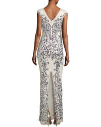 Parker Tonia Sleeveless Sequins Beaded Gown