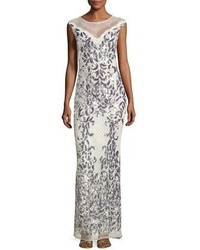 Parker Tonia Sleeveless Sequins Beaded Gown
