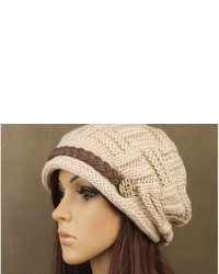 Arrord Braided Lady Warm Rageared Baggy Winter Beanie Knit Crochet Ski Hat Cap