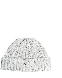 Asos Fisherman Beanie Hat With Cable White