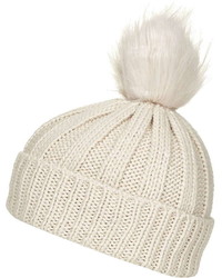 Faux Fur Pom Beanie Hat