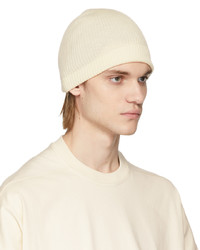 Rick Owens Off White Wool Ribbed Beanie
