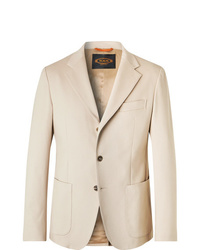 Tod's Beige Slim Fit Solaro Cotton Blend Suit Jacket