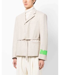 Off-White Buckle Fastened Single Breasted Blazer