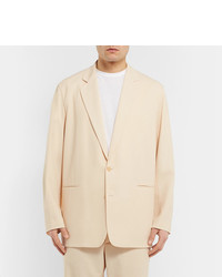 Auralee Cream Oversized Unstructured Wool Twill Suit Jacket