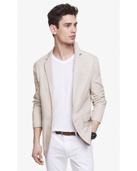 Express Khaki Cotton Linen Blazer