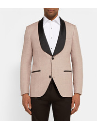 Piombo Mp Massimo Contrast Trim Boucl Tweed Tuxedo Jacket