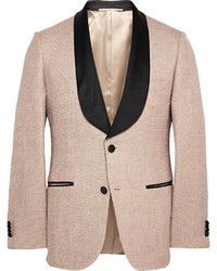 Piombo Mp Massimo Contrast Trim Boucl Tweed Tuxedo Jacket