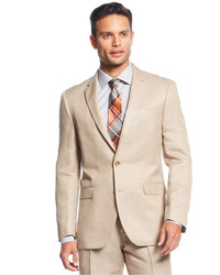 Kenneth Cole New York Tan Solid Trim Fit Jacket