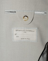 Brunello Cucinelli Solid Two Button Blazer Khaki