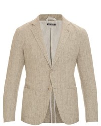 Giorgio Armani Woven Cotton And Linen Blend Blazer