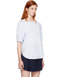 3.1 Phillip Lim Blue Pearl Chain Gathered Blouse