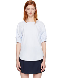 3.1 Phillip Lim Blue Pearl Chain Gathered Blouse