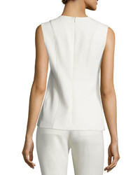 Theory Hadrienne Pioneer Seamed Top Pearl Ivory
