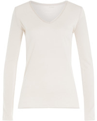 Majestic Long Sleeved Cotton Top With Cashmere