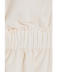 SOLACE London Macy Ruched Crepe Top Cream