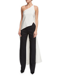 Narciso Rodriguez One Shoulder Tail Back Top Ecru
