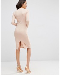 Asos Bodycon Dress With Sexy Seam Detail In Rib