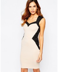 Lipsy Illusion Waist Body Conscious Dress With Lace Up Detail