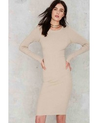 Factory Knit Your Stride Ribbed Midi Dress