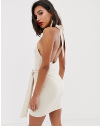 ASOS DESIGN Multiway Halter Mini Dress With Bamboo And