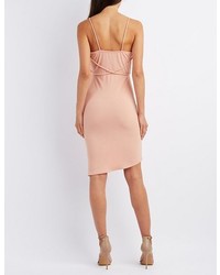 Charlotte Russe Ruched V Neck Bodycon Dress