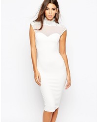 TFNC Sweetheart Body Conscious Dress With Mesh Panels