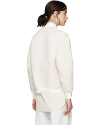 3.1 Phillip Lim Beige Layered Quilted Bomber Jacket