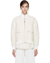 3.1 Phillip Lim Beige Layered Quilted Bomber Jacket