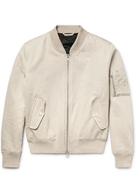 Ami Cotton And Linen Blend Twill Bomber Jacket