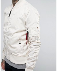 Alpha Industries Ma 1 Bomber Jacket Slim Fit In Off White, $154