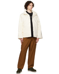 South2 West8 Off White Banded Collar Down Jacket