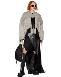 Rick Owens Off White Collage Shearling Bomber Jacket