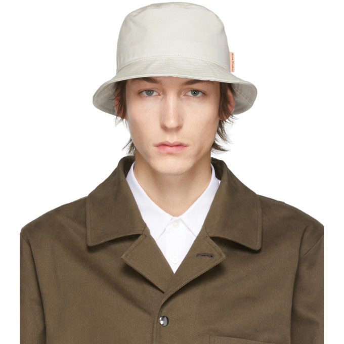 Acne Studios Beige Cotton Canvas Bucket Hat, $200 | SSENSE | Lookastic