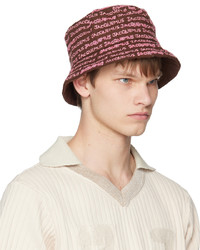 Jacquemus Brown Pink Le Raphia Le Bob Bordado Bucket Hat