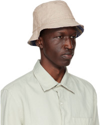 Another Aspect Tan Blue Cotton Bucket Hat
