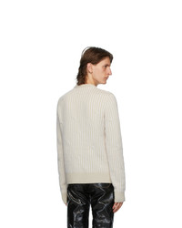 Off-White Beige Cables Sweater