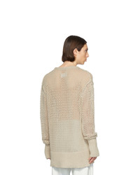 Maison Margiela Beige Chain Stitch Gauge 3 Sweater