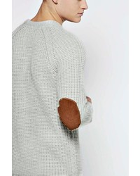 Boohoo Raglan Fisherman Jumper With Elbow Patches