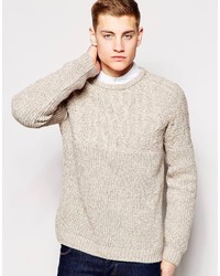 Asos Brand Cable Sweater In Twist